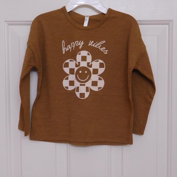 NWT Rylee + Cru Happy Vibes Smiley Flower Long Sleeve Top sz 2-3 2t-3t - Picture 1 of 1